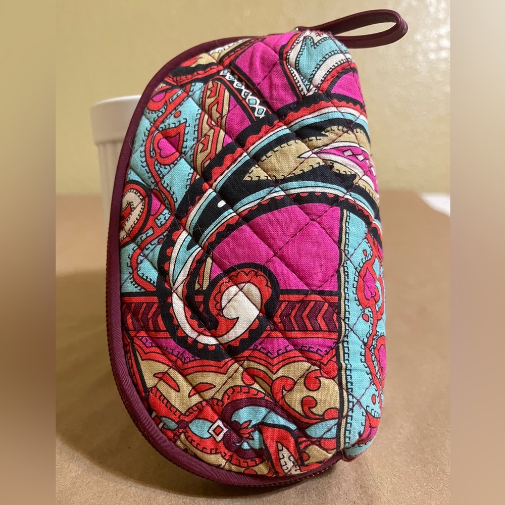 Vera Bradley Cosmetic Bag Regal Paisley Pink Red Blue